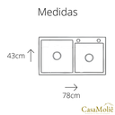 Ver imagem 6 de Cuba Dupla 78x48 Inox Escovado Quadrada C/ Acessórios