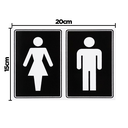 Ver imagem 2 de Combo 3 Placas De Sinalização Banheiro Masculino / Feminino 20x15 Acesso - A-467 F9e