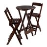 Jogo de Mesa Dobrável Bistro 2 Cadeiras Madeira Maciça - Imbuia - 1