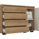 Ver imagem 4 de Cômoda para Quarto 100% MDF 4 Gavetas 1 Porta 135 x 99cm Aurora Yescasa Capuccino