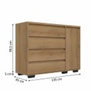 Ver imagem 3 de Cômoda para Quarto 100% MDF 4 Gavetas 1 Porta 135 x 99cm Aurora Yescasa Capuccino