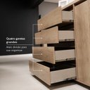 Ver imagem 7 de Cômoda para Quarto 100% MDF 4 Gavetas 1 Porta 135 x 99cm Aurora Yescasa Capuccino