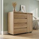 Ver imagem 1 de Cômoda para Quarto 100% MDF 4 Gavetas 1 Porta 135 x 99cm Aurora Yescasa Capuccino