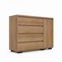 Ver imagem 2 de Cômoda para Quarto 100% MDF 4 Gavetas 1 Porta 135 x 99cm Aurora Yescasa Capuccino