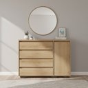 Ver imagem 1 de Cômoda para Quarto 4 Gavetas e 1 Porta MDF Aurora