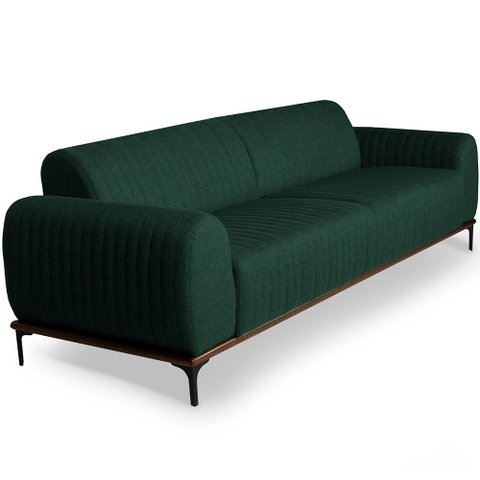 Sofá 2 Lugares para Sala de Estar Molino 1,50m D02 Linho Verde Musgo C-117 - Lyam Decor