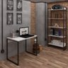 Kit Mesa para Escritório Home Office 90cm com Estante Industrial Soft F01 Branco Fosco - Lyam - 2