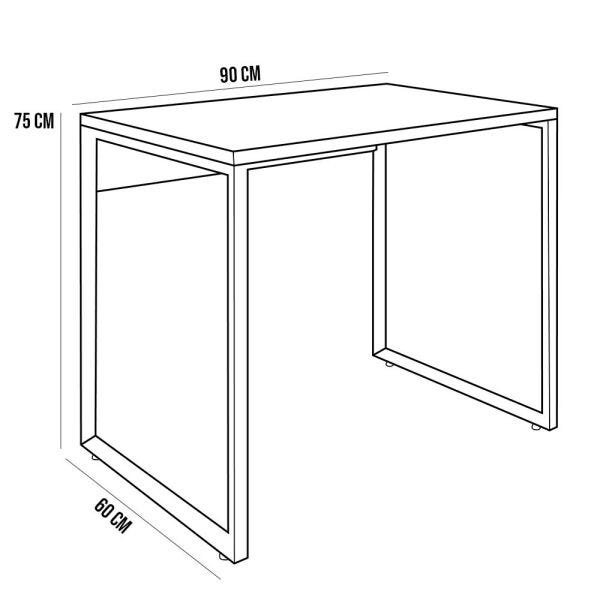 Kit Mesa para Escritório Home Office 90cm com Estante Industrial Soft F01 Branco Fosco - Lyam - 5