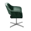Ver imagem 3 de Poltrona Zara Giratória Base Metal Veludo Verde 270 D28 Bella Decor