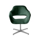 Ver imagem 1 de Poltrona Zara Giratória Base Metal Veludo Verde 270 D28 Bella Decor
