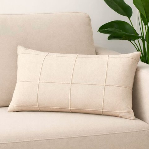 Capa Retangular Baguete Drapeada Boucle Cores 30x50cm - Bege Claro