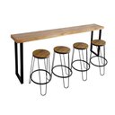 Ver imagem 1 de Conjunto Guatemala Mesa 220cm Aparador com 4 Banquetas Industriais Base em Ferro Preto Preto