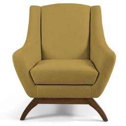 Kit 2 Poltronas Decorativa Fixa Base de Madeira Juliet D02 Veludo Mostarda C-279 - Lyam Decor - 3