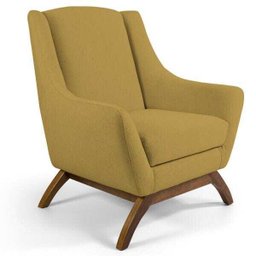 Kit 2 Poltronas Decorativa Fixa Base de Madeira Juliet D02 Veludo Mostarda C-279 - Lyam Decor - 2