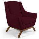 Ver imagem 2 de Kit 2 Poltronas Decorativa Fixa Base de Madeira Juliet D02 Veludo Marsala C-278 - Lyam Decor