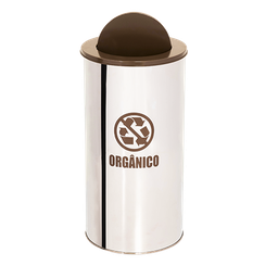 Lixeira Coleta Seletiva Basculante 50l de Aço Inox: Branco - 7
