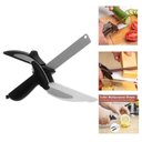 Ver imagem 2 de Tesoura Multifuncional 2 em 1 Clever Cutter Fatiador Multiuso Aço Inoxidável Cozinha Inox