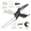 Ver imagem 6 de Tesoura Multifuncional 2 em 1 Clever Cutter Fatiador Multiuso Aço Inoxidável Cozinha Inox