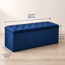 Ver imagem 3 de Recamier Bau Estofado Casal Padrão Anita 140 cm Veludo
