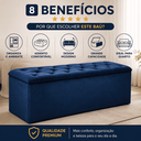 Ver imagem 4 de Recamier Bau Estofado Casal Padrão Anita 140 cm Veludo