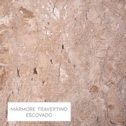 Mesa de Centro Alça 75cm Aço Dourado/Mármore Travertino Escovado - Gran Belo - 4