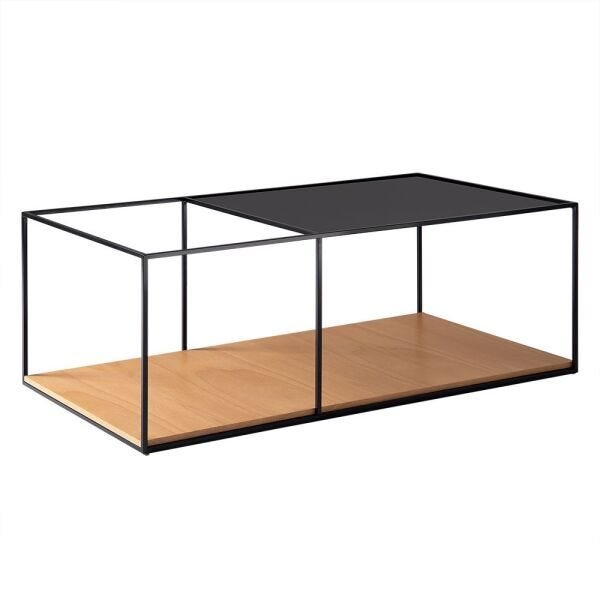 Mesa de Centro Square 140cm Aço Preto/Marfim - Gran Belo - 1