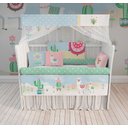 Ver imagem 1 de Kit Berço Rosa Lhama Cactos