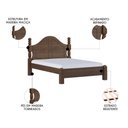 Ver imagem 4 de Cama Casal Clássica Queen 160cm Pé Madeira Eduarda Café F07 - Mpozenato