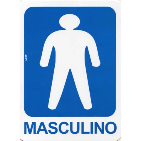 Placa de Sinalização Sanitário Masculino 15x20 Look