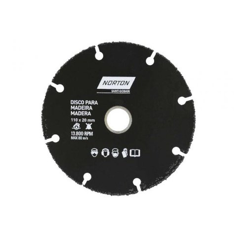 Disco Corte Madeira Norton C/Tungstenio 110x1,0x20mm Blister