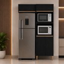 Ver imagem 2 de Kit Cozinha Milão Torre Quente e Aéreo Milão Menu Móveis Preto