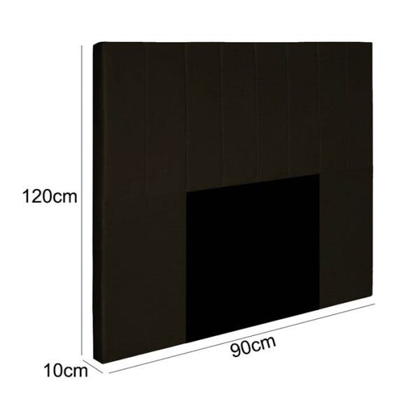 Cabeceira Solteiro 90cm Jade Veludo Marrom DC Milani Store - 6