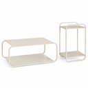 Ver imagem 2 de Kit Mesa de Centro e Mesa Lateral para Sala de Estar Orgânica Industrial Alek A03 Off White - Lyam D
