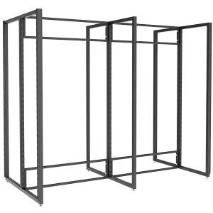 Expositor Central Para Loja Cremalheira Mega Duplo 188x160x94 cm Comac Preto