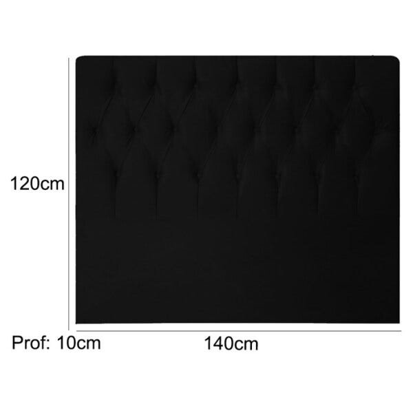 Cabeceira Casal 140cm Topazio Veludo Preto DC Milani Store - 6