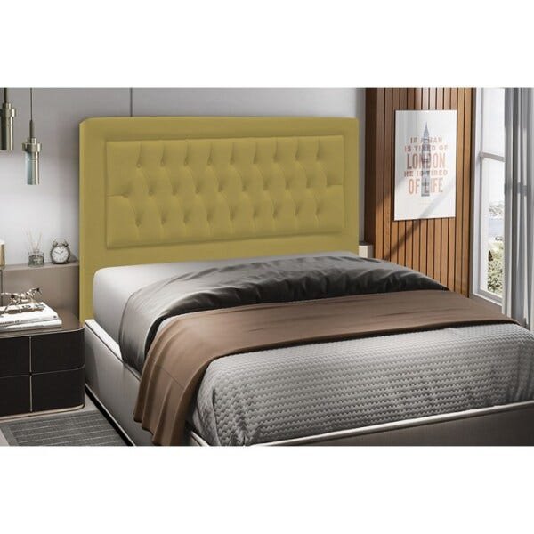 Cabeceira Casal 140cm Turquesa Corano Bege DC Milani Store - 2