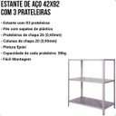 Ver imagem 7 de Estante de Aço 3 Prateleiras Reguláveis 42cm Multiuso Cinza
