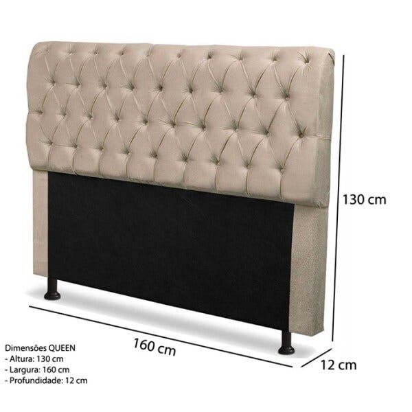 Cabeceira Queen Paris 160 CM Animale Marfim Casah - 3