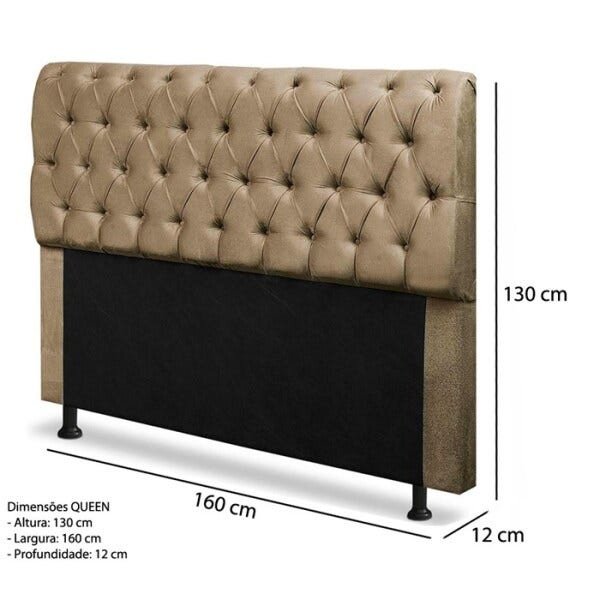 Cabeceira Queen Paris 160 CM Animale Cappuccino Casah - 3