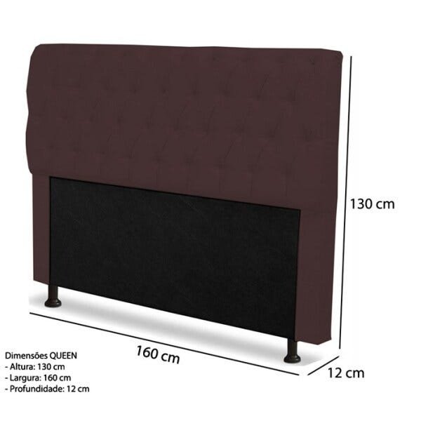 Cabeceira Queen Paris 160 CM Corano Marrom Casah - 3