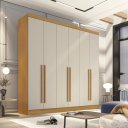 Ver imagem 1 de Guarda Roupa Casal Uberaba 6 Portas de Abrir 4 Gavetas:cinamomo / Off White