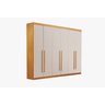 Guarda Roupa Casal Uberaba 6 Portas de Abrir 4 Gavetas:cinamomo / Off White - 2