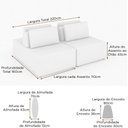 Ver imagem 4 de Sofá Ilha 3 Lugares 220cm Madri Pillow Bouclé Nobre Off White - Sallar Home