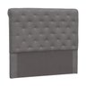 Cabeceira Solteiro 90cm Buona Notte Suede Cinza Com Strass DMonegatto - 1