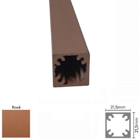 Perfil Alumínio Modular Link Rm-283 Barra 03 Metros Rosê Rometal 01 Unidade