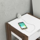 Ver imagem 2 de Kit 02 Mesa de Cabeceira Com Tomada 1 Gaveta AZ1016 Branco Nogal Tecno Mobili