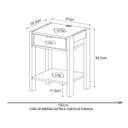 Ver imagem 3 de Kit 02 Mesa de Cabeceira Com Tomada 1 Gaveta AZ1016 Branco Nogal Tecno Mobili