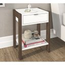 Ver imagem 5 de Kit 02 Mesa de Cabeceira Com Tomada 1 Gaveta AZ1016 Branco Nogal Tecno Mobili