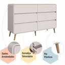 Ver imagem 7 de Cômoda para Quarto 6 Gavetas em MDF e MDP Curve Bege/Dunas
