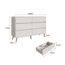Ver imagem 4 de Cômoda para Quarto 6 Gavetas em MDF e MDP Curve Bege/Dunas